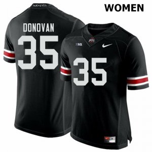 NCAA Ohio State Buckeyes Women's #35 Luke Donovan Black Nike Football College Jersey WDB1545CE